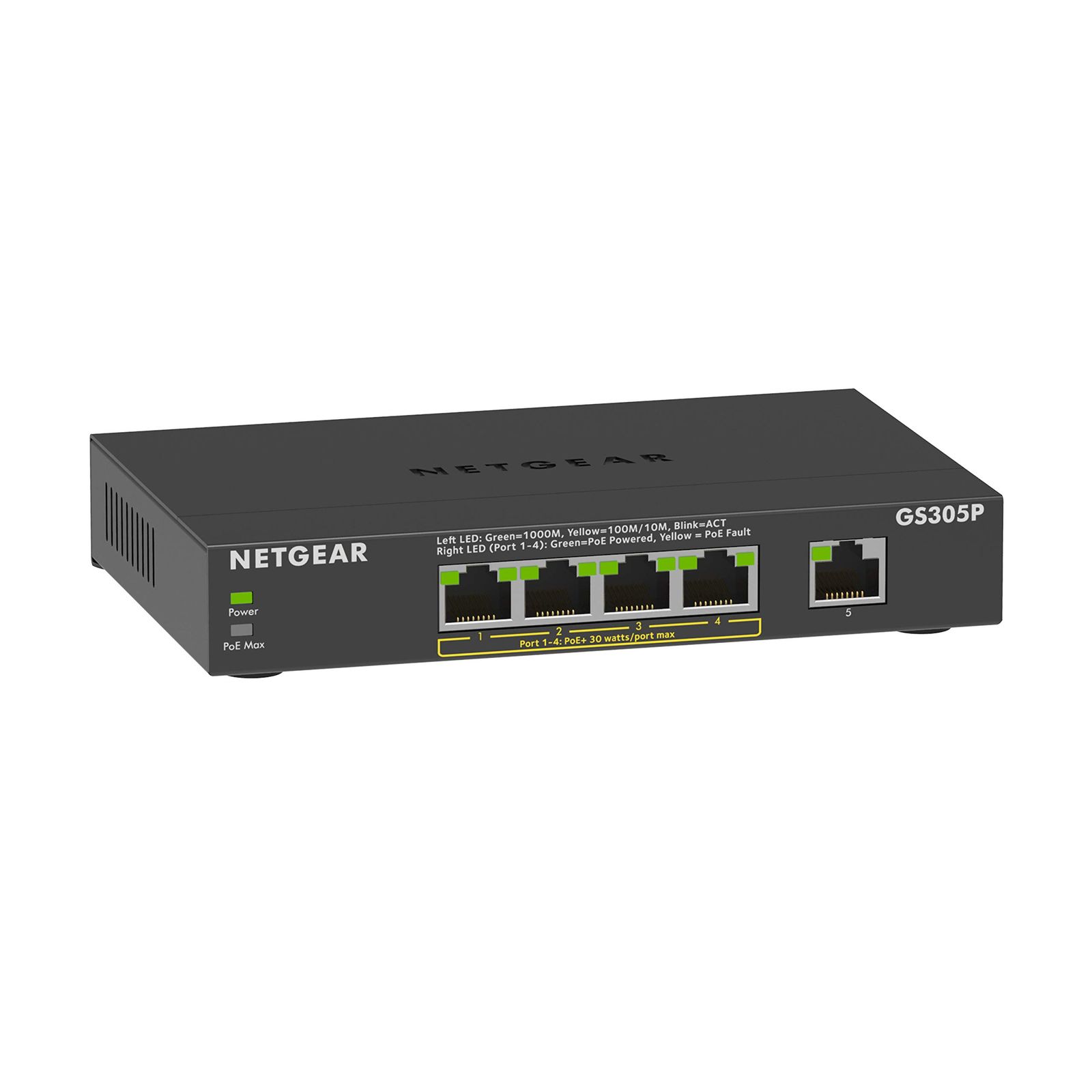 【正規品】 ネットギア NETGEAR スイッチングハブ 5ポート 1G PoE+ (63W) 金属筐体 静音ファンレス メーカー3年保証 アンマネージスイッチ GS305P-200JPS 9,346円