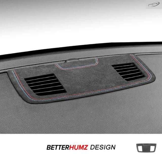 BMW E90 E92 E93用 カンターラ/カーボンレザー製 ダッシュボードエアベントアウトレットパネ??ルトリムステッカー 車内アクセサリー