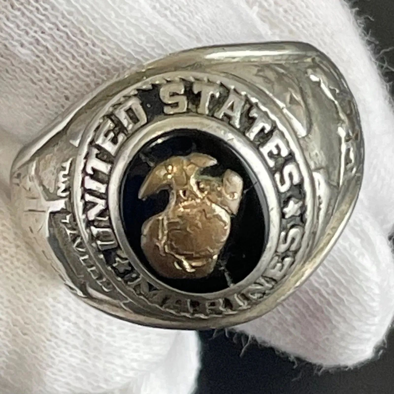 ST CRAFT　USMC アメリカ海兵隊 シルバー リング STER刻印 約22.5号　硫黄島 Tun Tavern EGA 刻印 ヴィンテージ ミリタリーリング 指輪　Vintage Military Ring
