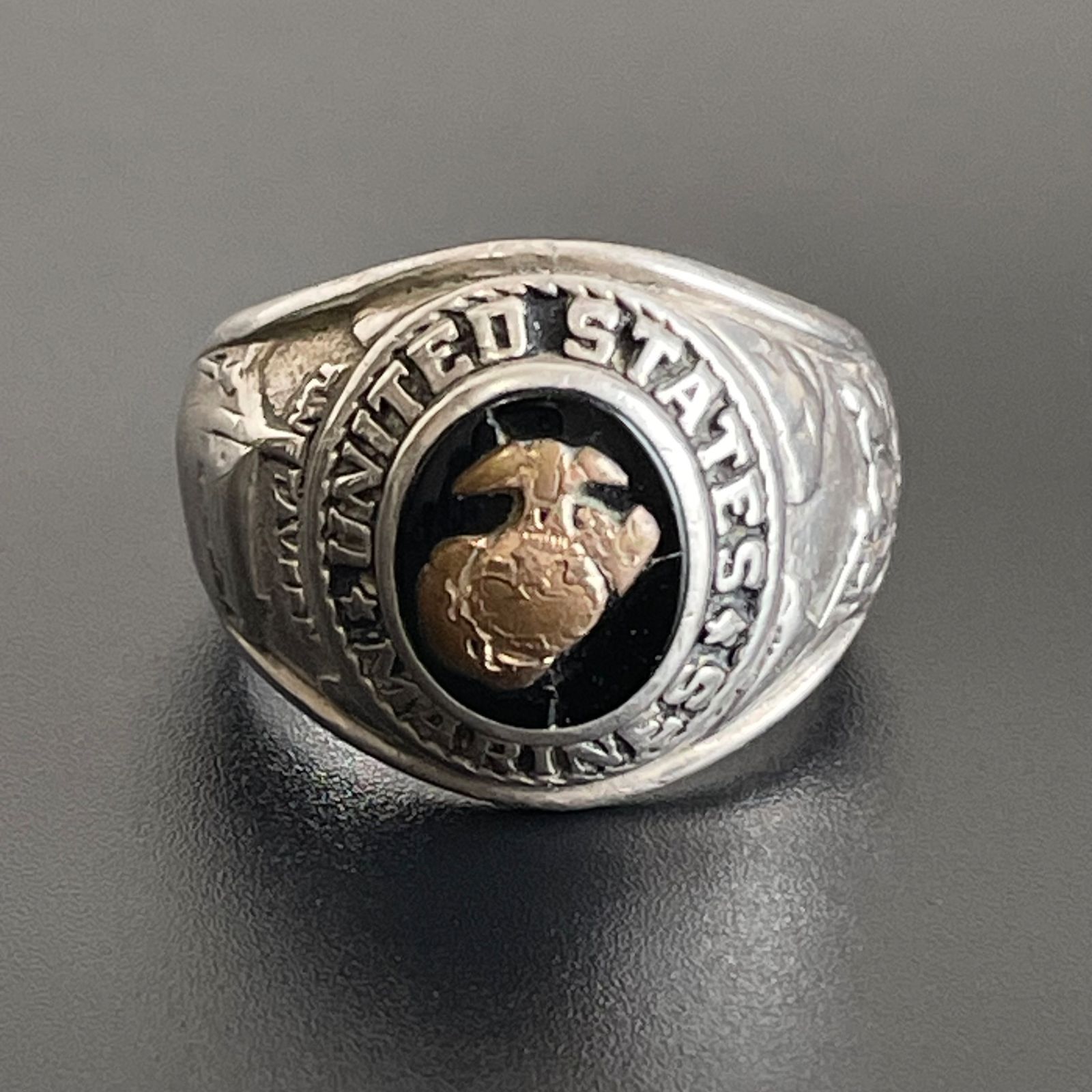 ST CRAFT　USMC アメリカ海兵隊 シルバー リング STER刻印 約22.5号　硫黄島 Tun Tavern EGA 刻印 ヴィンテージ ミリタリーリング 指輪　Vintage Military Ring