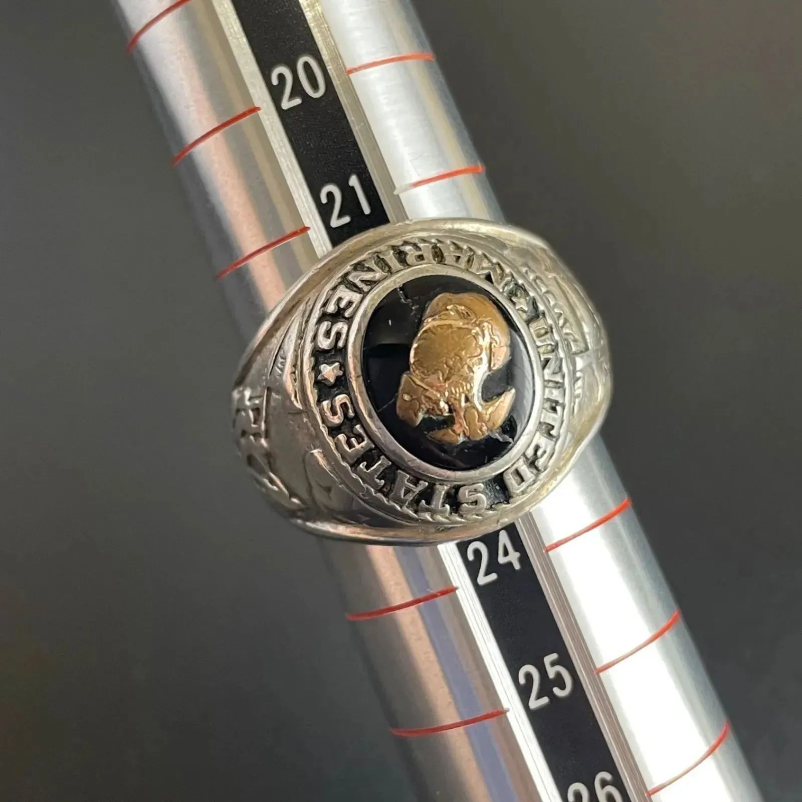 ST CRAFT　USMC アメリカ海兵隊 シルバー リング STER刻印 約22.5号　硫黄島 Tun Tavern EGA 刻印 ヴィンテージ ミリタリーリング 指輪　Vintage Military Ring