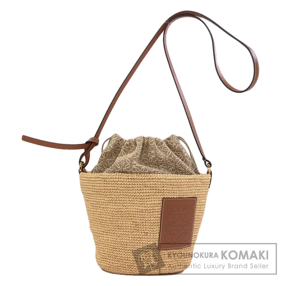 LOEWE ロエベ スリット ポシェット ショルダーバッグ ラフィア レディース [中古] 56,760円