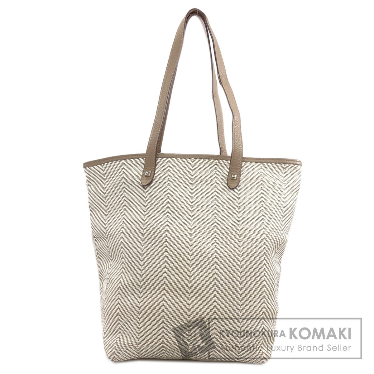 HERMES エルメス カバ チェンナイMM シルバー金具 トートバッグ レザー キャンバス レディース [中古]