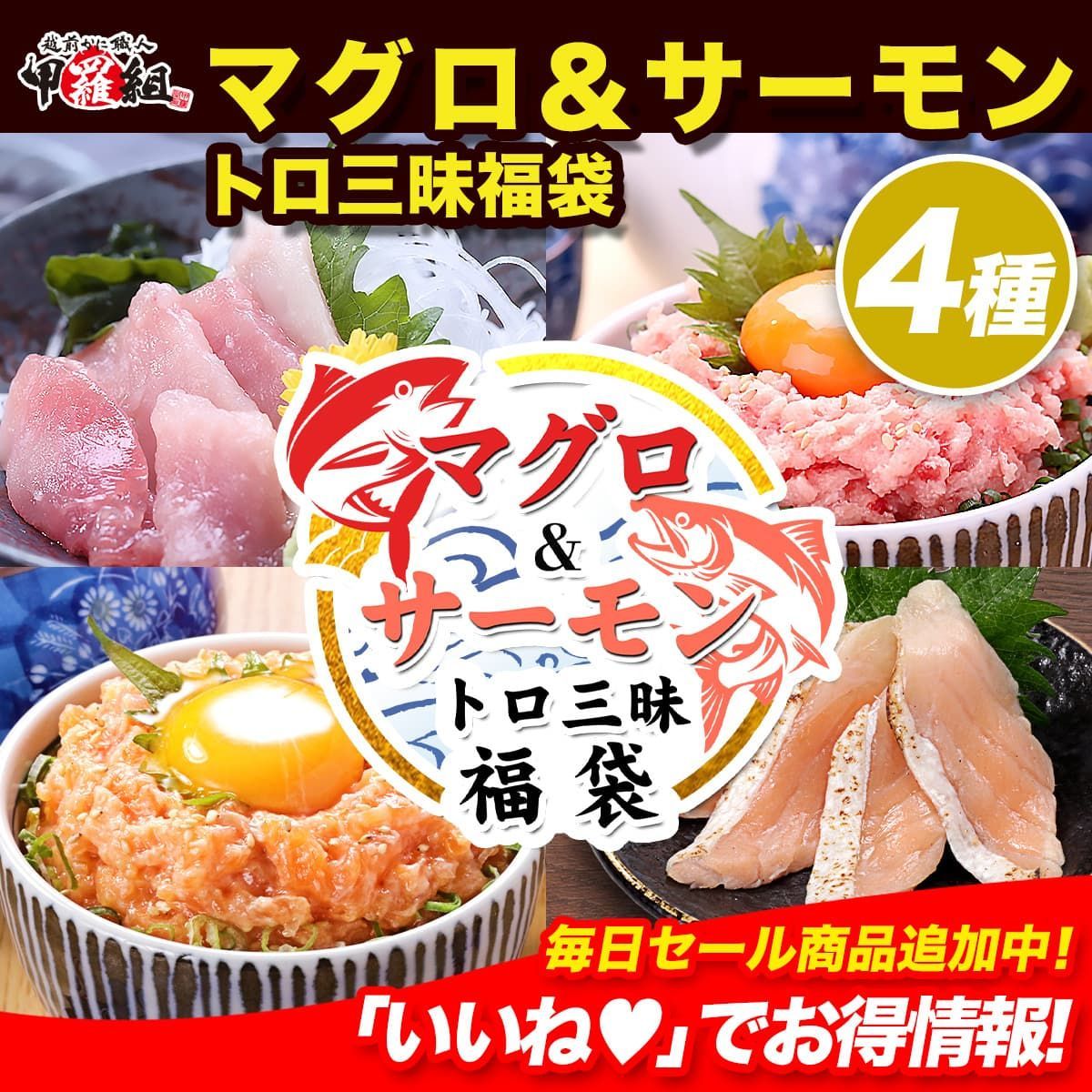 3人に1人本マグロの中トロが当たる！?️マグロ＆サーモン トロ三昧福袋?️ まぐろ 鮪 さーもん 鮭 サケ さけ トロ とろ 中とろ 中トロ ネギトロ ねぎとろ たたき タタキ ハラス はらす 刺身 海鮮 【9月13日以降発送】甲羅組 祖の食庵