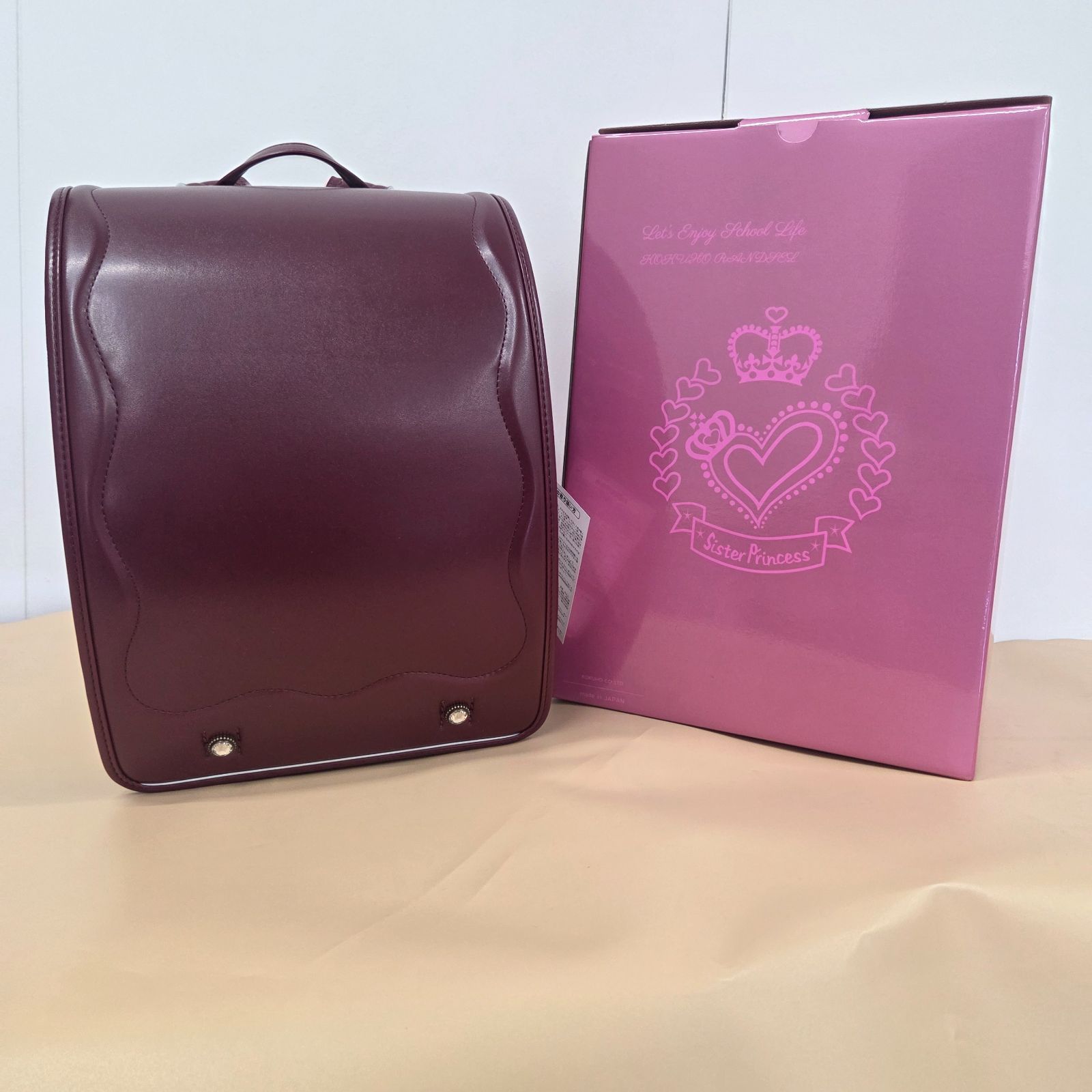 0729-04 【新品】コクホー ランドセル シスタープリンセス HC9965 ボルドー ワイン ウイング背カン 女の子 刺繍 日本製 箱付 22,800円