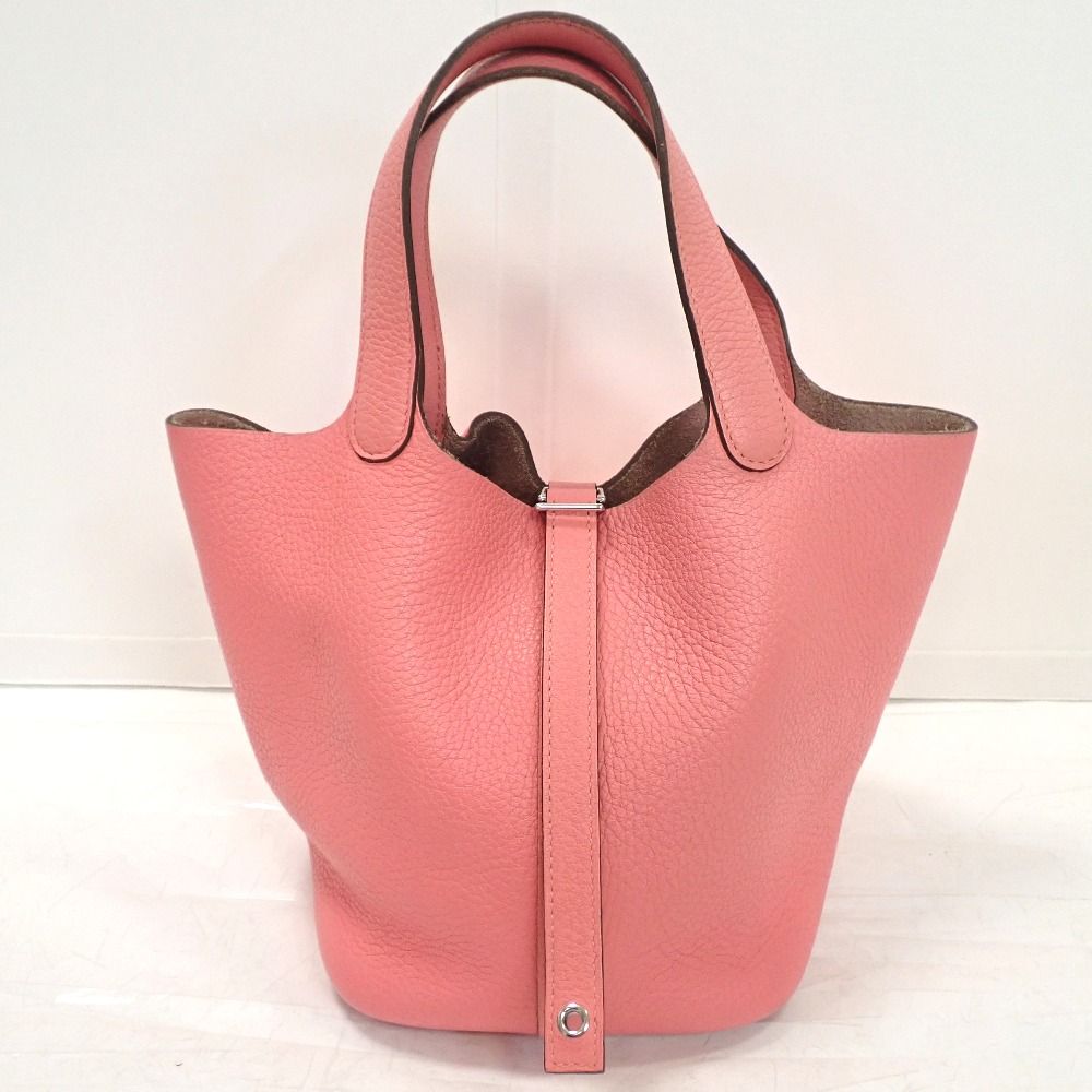 Th1019331 エルメス ハンドバッグ ピコタンロックPM トリヨンクレマンス ピンク系 A刻印 レディース HERMES 中古