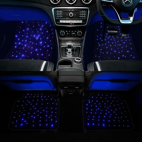 LED 搭載の車用発光フロアマットです。音波感知機能によりライトが音楽のリズムと同期し、音の変化に合わせて発光色が次々と切り替わります、カラーチェンジ発光フロアマット、多色発光車用マット。 全天候仕様の車載スマート発光フットマットとして設計さ fdc0394f
