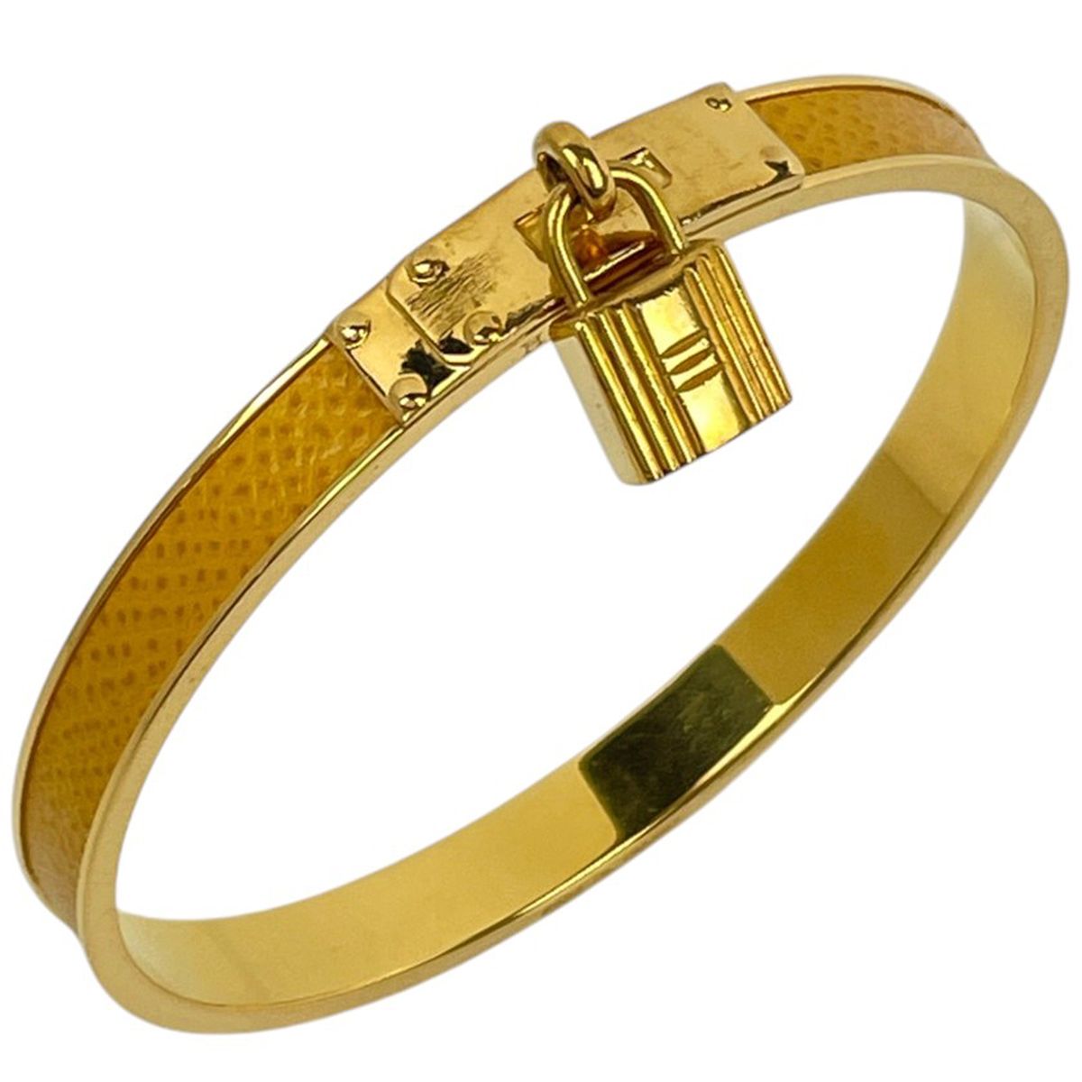 エルメス HERMES バングル ケリー カデナ GP レザー イエロー ゴールド レディース 【中古】 29,452円