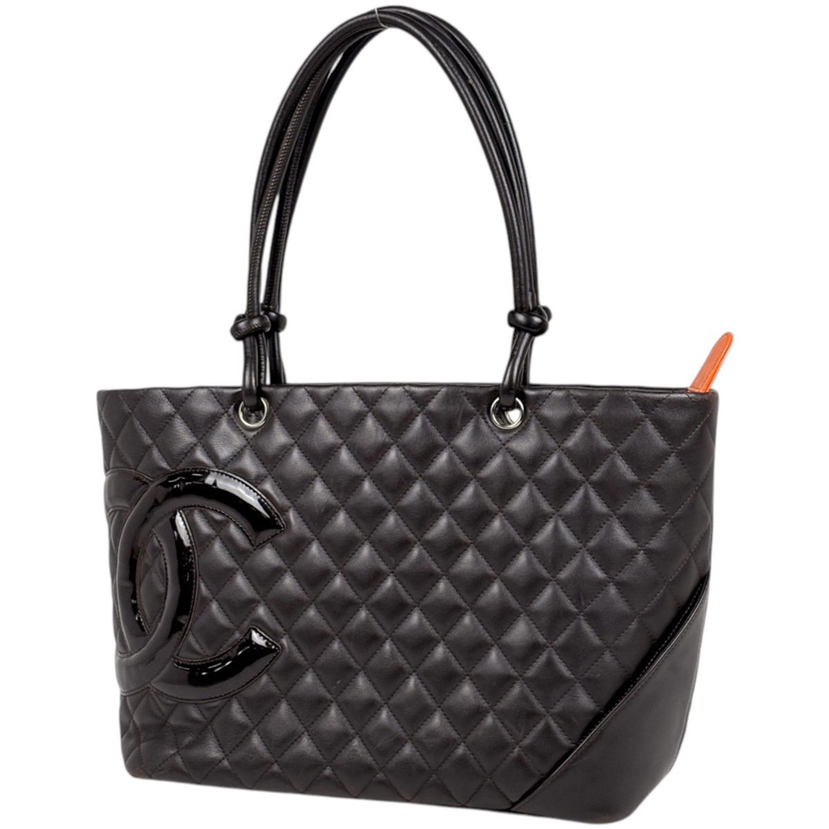 シャネル CHANEL トートバッグ カンボンライン ラージ レザー ブラウン レディース 【中古】