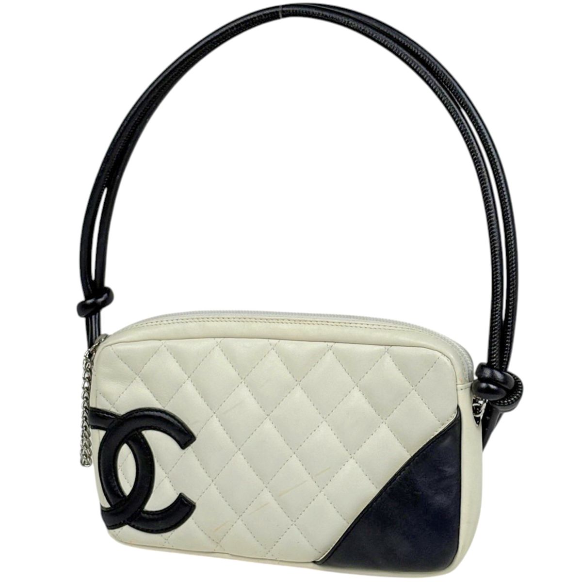 シャネル CHANEL ショルダーバッグ カンボンライン ココマーク レザー ホワイト A25175 レディース 【中古】