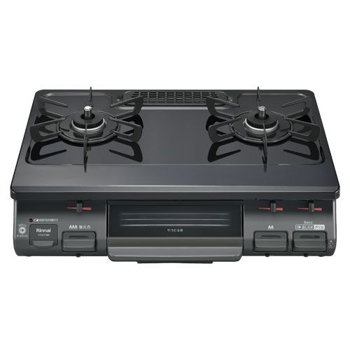 【中古】本体のみ リンナイ ガステーブル 左強火・LPガス用 KSR670BKL-LP ブラック系
