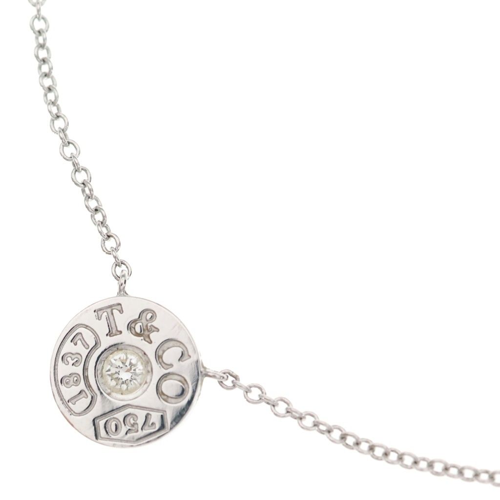 TIFFANY & Co. (ティファニー) 18KWG 1867 サークル 1Pダイヤ ネックレストップ ホワイトゴールド