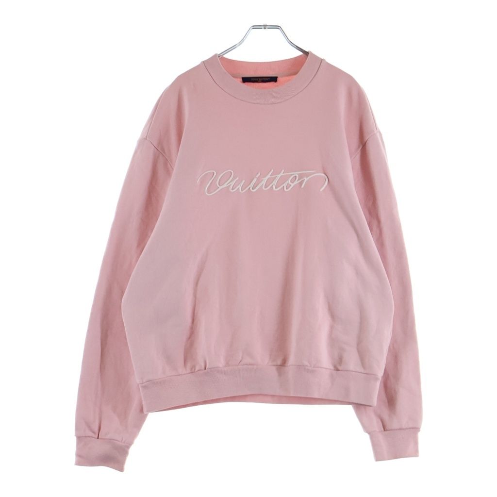 LOUIS VUITTON (ルイヴィトン) エンブロイダリーロゴ刺繍スウェットシャツ トレーナー ピンク コットン RM252MQ FWC HTY09W