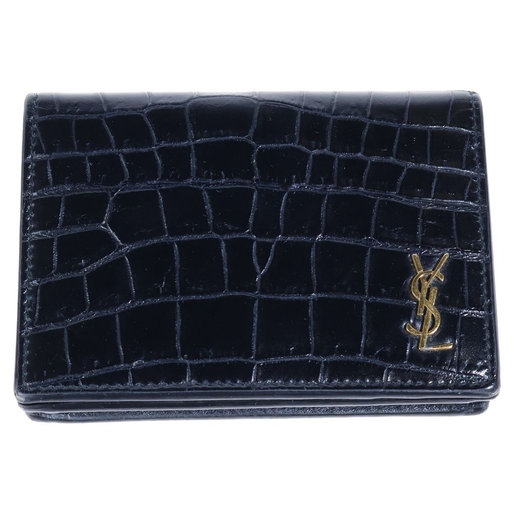 SAINT LAURENT PARIS (サンローランパリ) クロコエンボスレザー カードケース 名刺入れ ブラック 26,952円