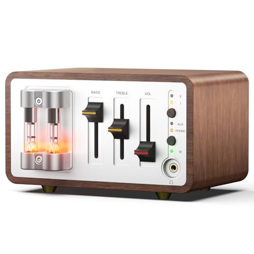 ★新品★Nobsound T12 フォノ プリアンプ 真空管: MM/MC ヘッドホン 6J5B-Q RCA2 小型 120V レトロ 実木 | 実木ウォールナット筐体 6J5B-Q管 RIAA補正 SNR?78dB THD<0.002% R 2af93e7f 18,630円