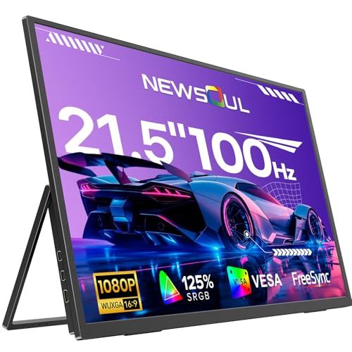 ★新品★モバイルモニター 21.5インチ 100Hz ポータブルモニター Newsoul 大画面ゲーミングモニターFHD 1080P 125%sRGB広色域 | 非光沢 VAパネル Type-C HDMI 給電/映像伝送 携帯モニター PS5 e97740f0