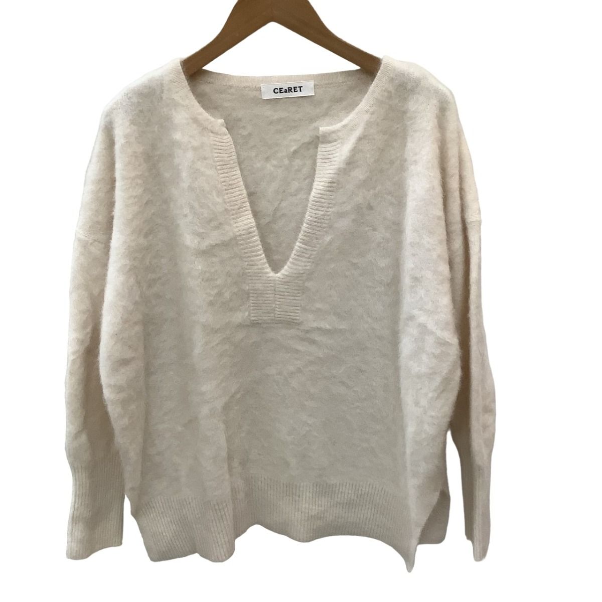 ♪♪CEaRET シーレット レディース ニット FOX90％カシミヤ10％ SIZE 2 ホワイト