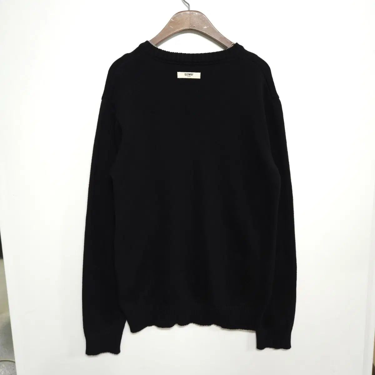 グロウニー GLOWNY ブラック Vネック コットン ニット 55 66 ルーズフィット