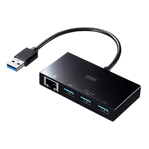 サンワサプライ USB3.1 Gen1 ハブ付き ギガビットLANアダプタ USB-3H322BK★