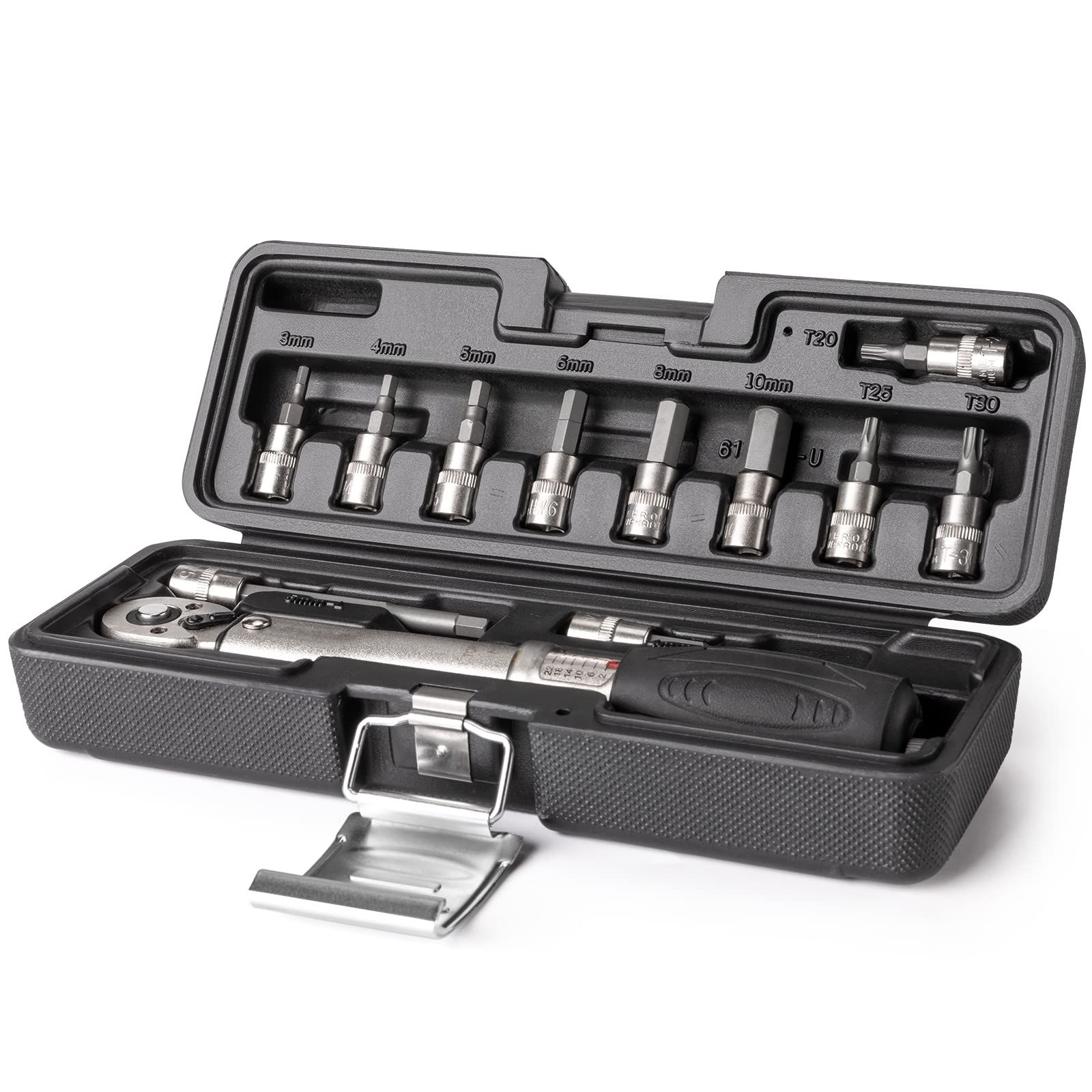 CYCLISTS 自転車 トルクレンチセット 差込角6.35mm 2?24N・m ロック機能 ラチェット式 プリセット型 ビット11個付 ロードバイク用 ケース付 （CT-T02）★ 8,190円