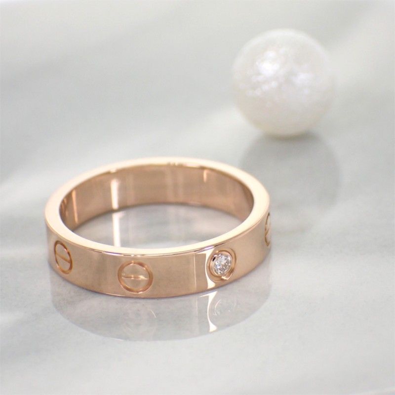 カルティエ CARTIER ラブリング スモール 11号 #51 B4050700 指輪 K18ピンクゴールド ダイヤモンド レディース ジュエリー【中古】【Aランク】