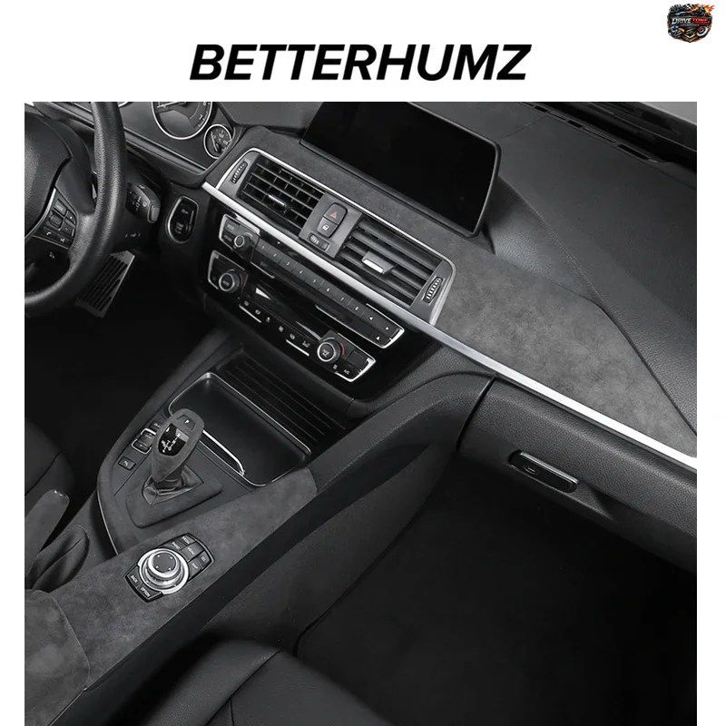 BMW F30 F32 F34 F36用ダッシュボードセンターコンソールパネルトリムカバーラップステッカー（アルカンターラ製）カーインテリアチューニ