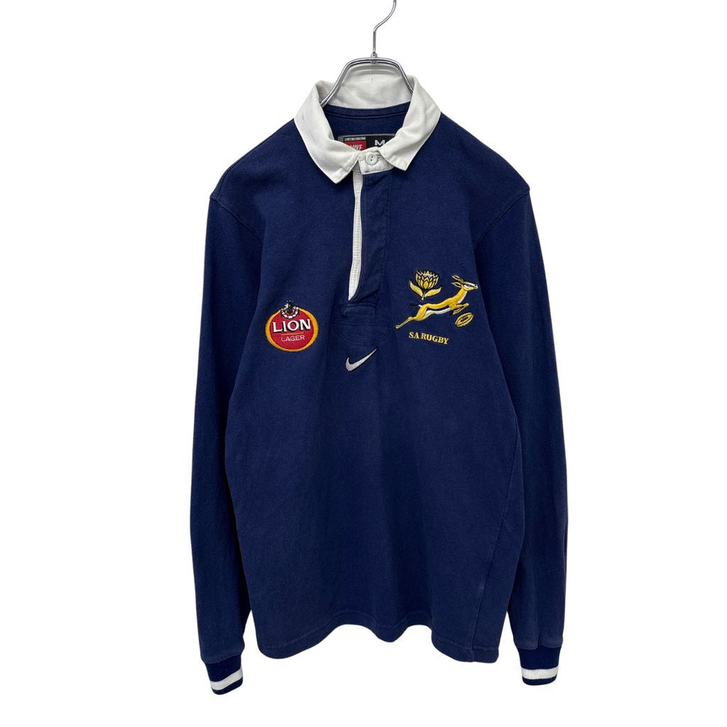 【NIKE】90s 1996～1997 南アフリカ代表 LION LAGER アニマル ラグビー ラガーシャツ スポンサー Rugby Shirt S-7359