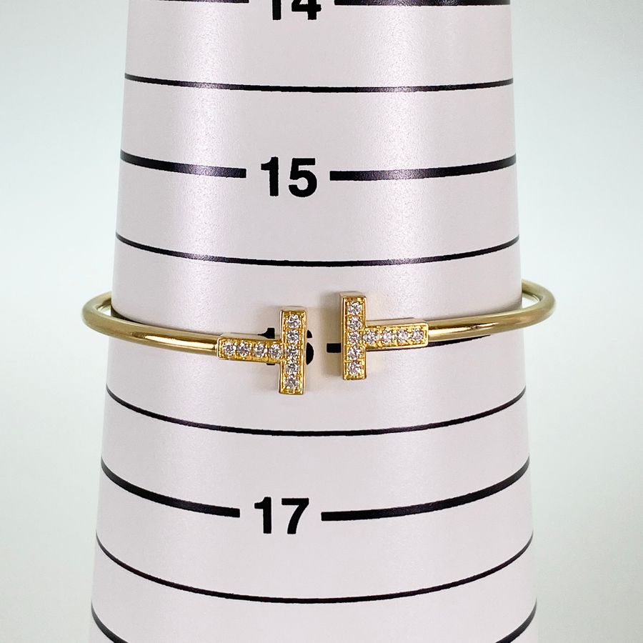 ティファニー TIFFANY&Co. Tワイヤー K18YG ダイヤモンド ブレスレット