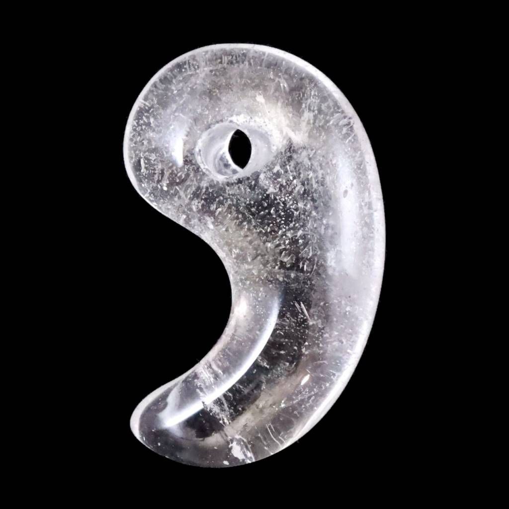 チベット カイラス産 ヒマラヤ水晶 26mm勾玉 4.6g 【榎本通商35771】