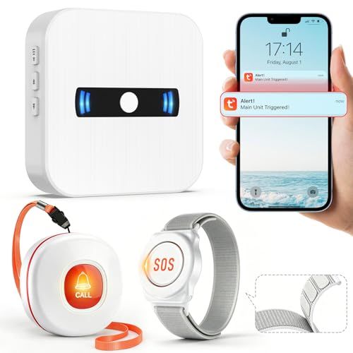 DAYTECH Wi-Fi呼び出しベル 家庭用ナースコール スマホ通知 2.4GHz 受信機1台・リストバンド型・通常ボタン各1台mt 5d90d44d 6,464円