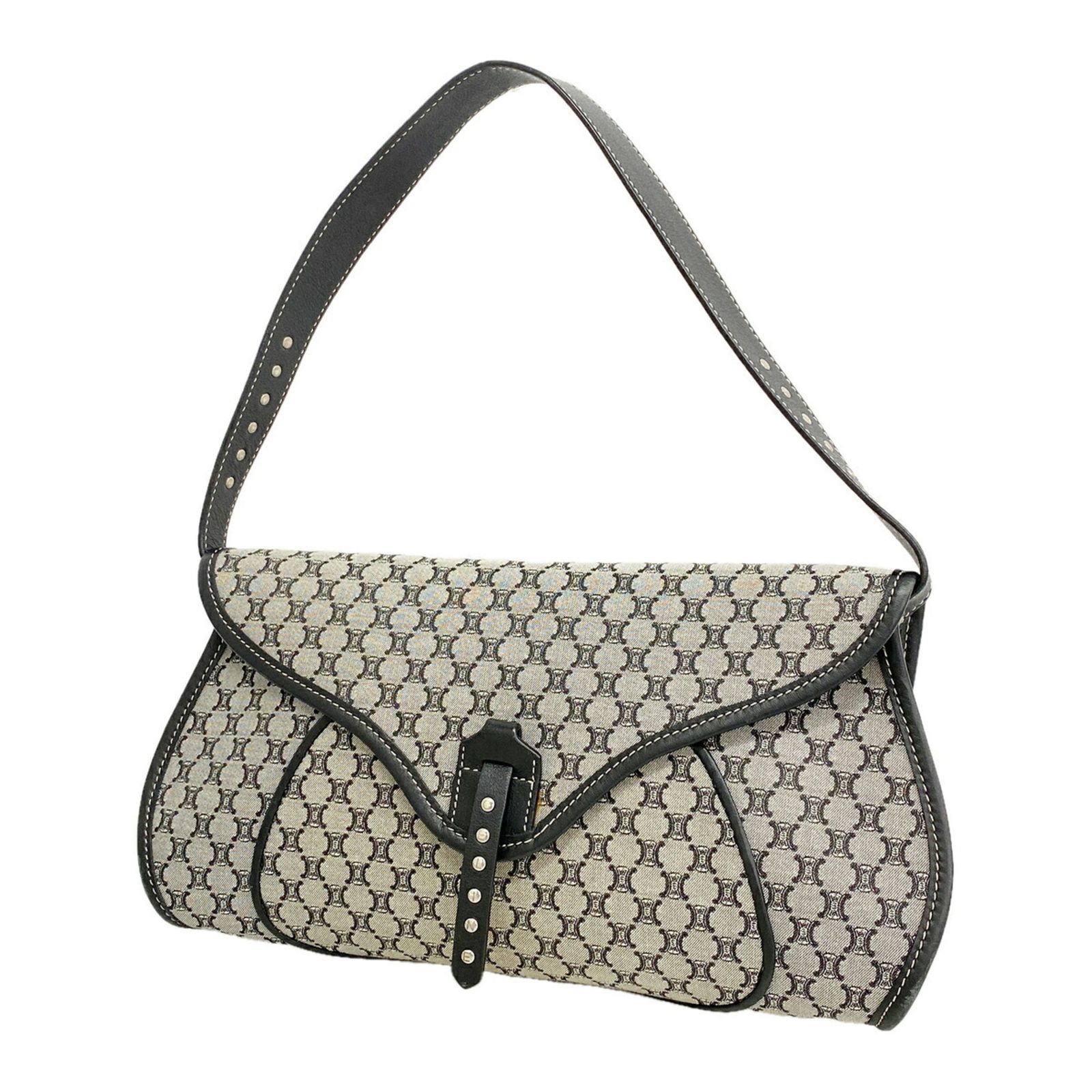 セリーヌ(Celine) セリーヌ ハンドバッグ マカダム ナイロンキャンバス グレー ブラック レディース