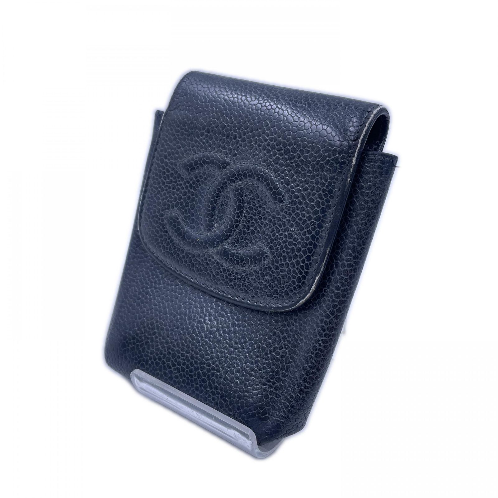 8E007 CHANEL シャネル シガレット COCOポーチ レディース ブラック 中古