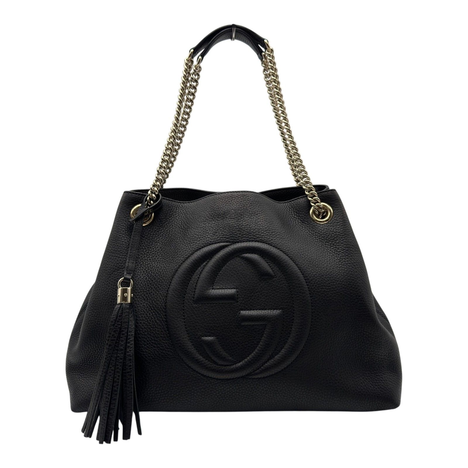グッチ GUCCI インターロッキングG ソーホートートバッグ 308982 ブラック レザー レディース トートバッグ