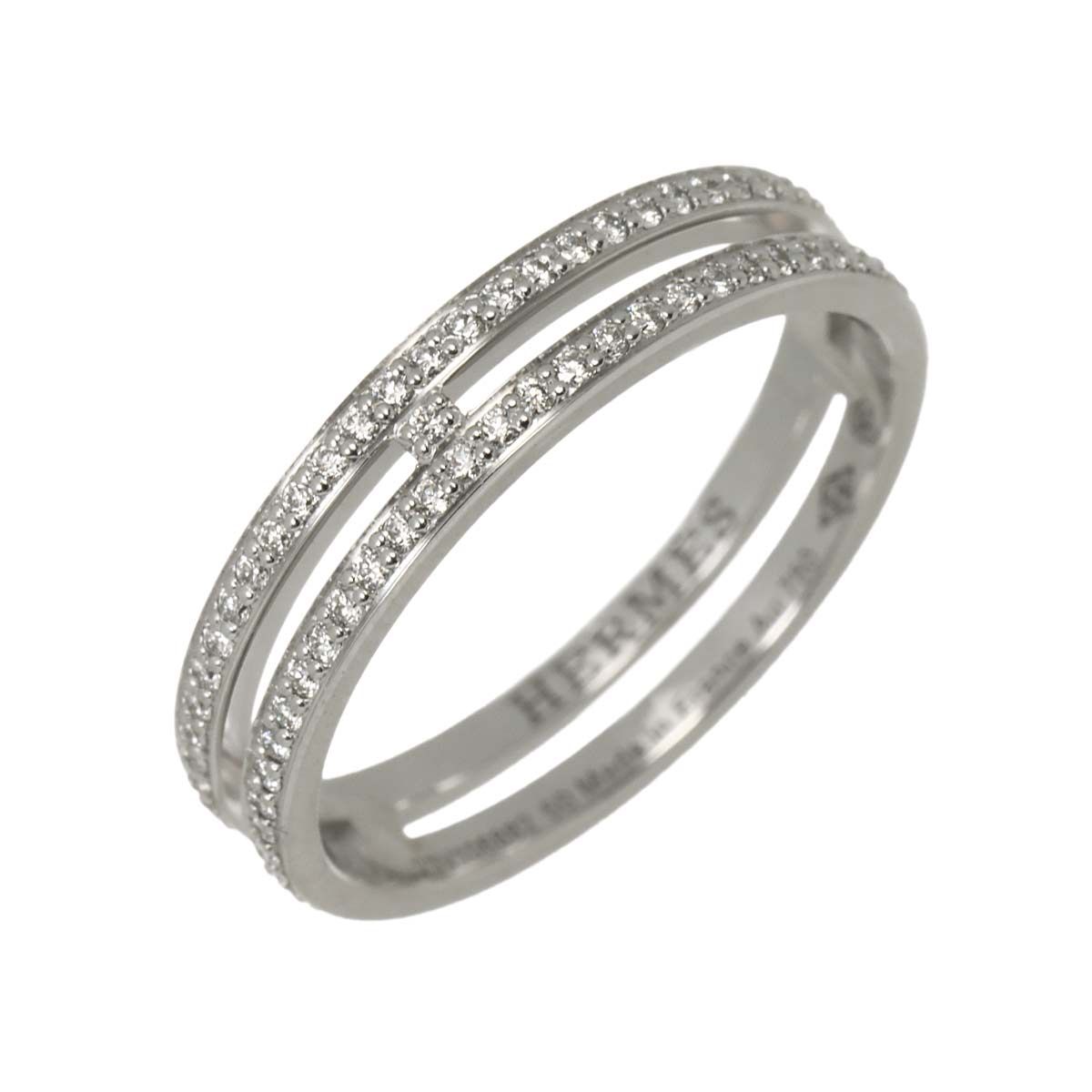 エルメス HERMES アリアンヌ PM #50 リング フル ダイヤ K18 WG ホワイトゴールド 750 指輪 Alianne Ring 90332172