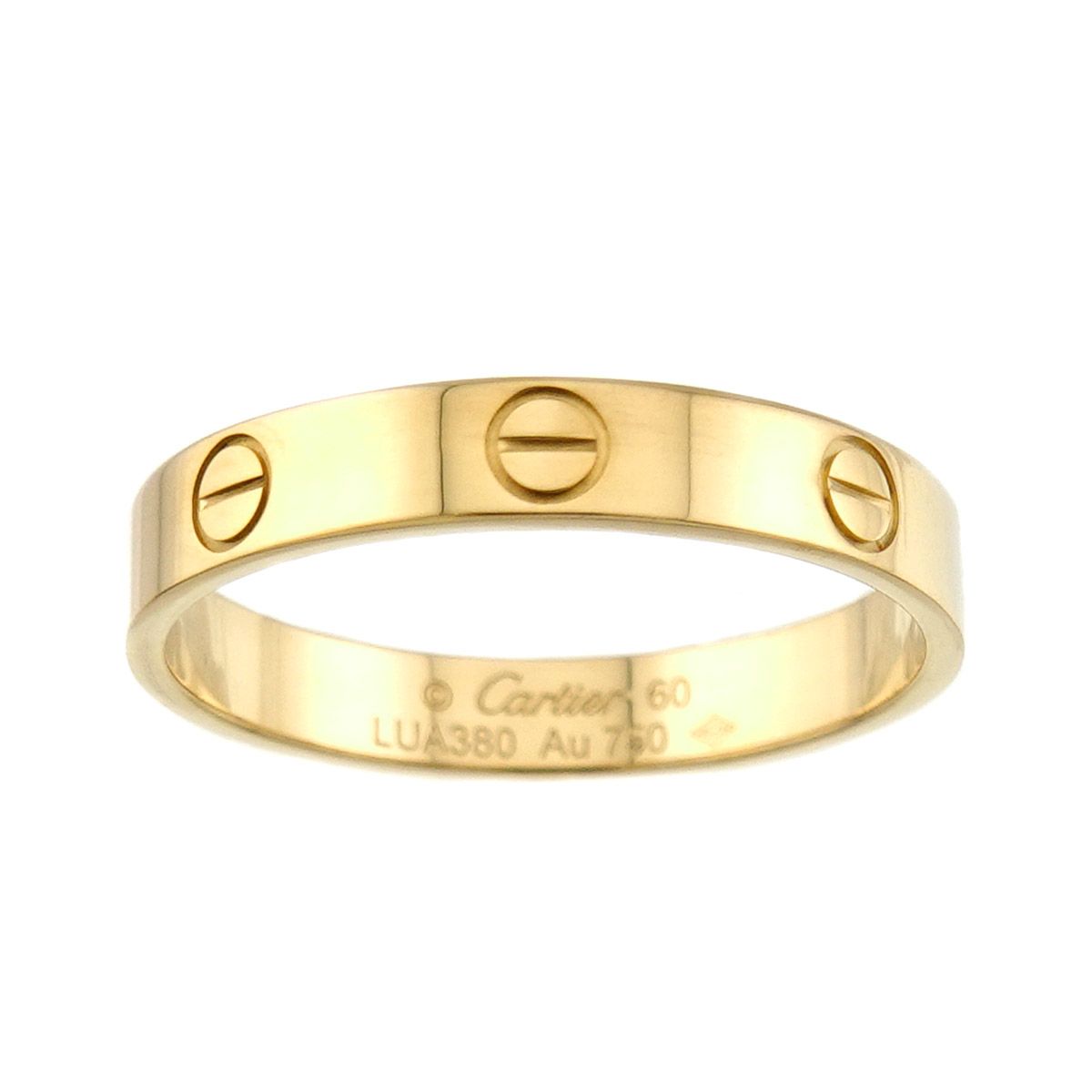 Cartier カルティエ 750 YG LOVE リング60号、極美品 カルティエ Cartier ミニラブ #60 リング K18 YG イエローゴールド 750