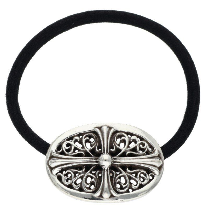 クロムハーツ HAIRBAND TNY OVL/クラシックオーバルヘアゴム シルバーコンチョ メンズ