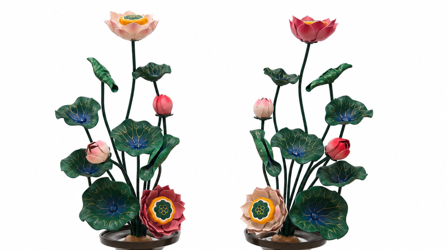 国産 常花 極彩色 7号 11本立 一対 のみ花立別売 仏具 保管美品 在庫限り