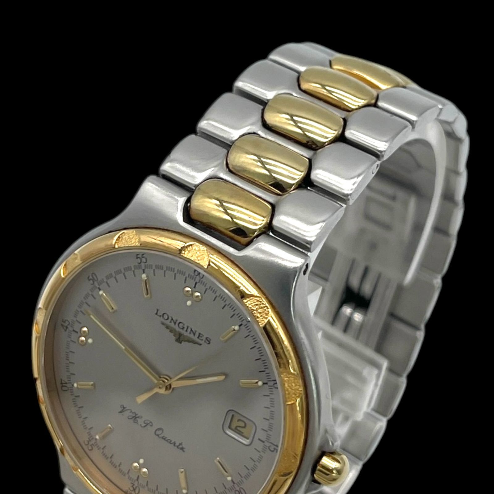稼働／新品電池 LONGINES コンクエスト クォーツ 2針 コンビ ラウンド 新品電池 稼働品 LONGINES ロンジン コンクエスト Conquest メンズ