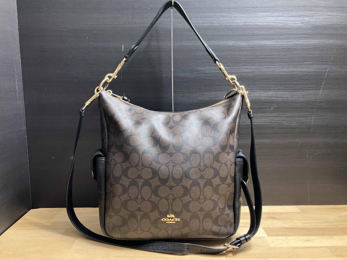 COACH コーチ C1523 シグネチャー 2WAY ショルダーバッグ トートバッグ レディース ブラウン