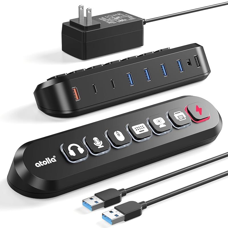 【新品】 USBハブ電源付き USB 3.0ハブ6ポート5Gbp高速伝送(USB A+C)+18W急速充電ポート, 独立アイコンスイッチ付き, 12V/3A電源 0 6,687円