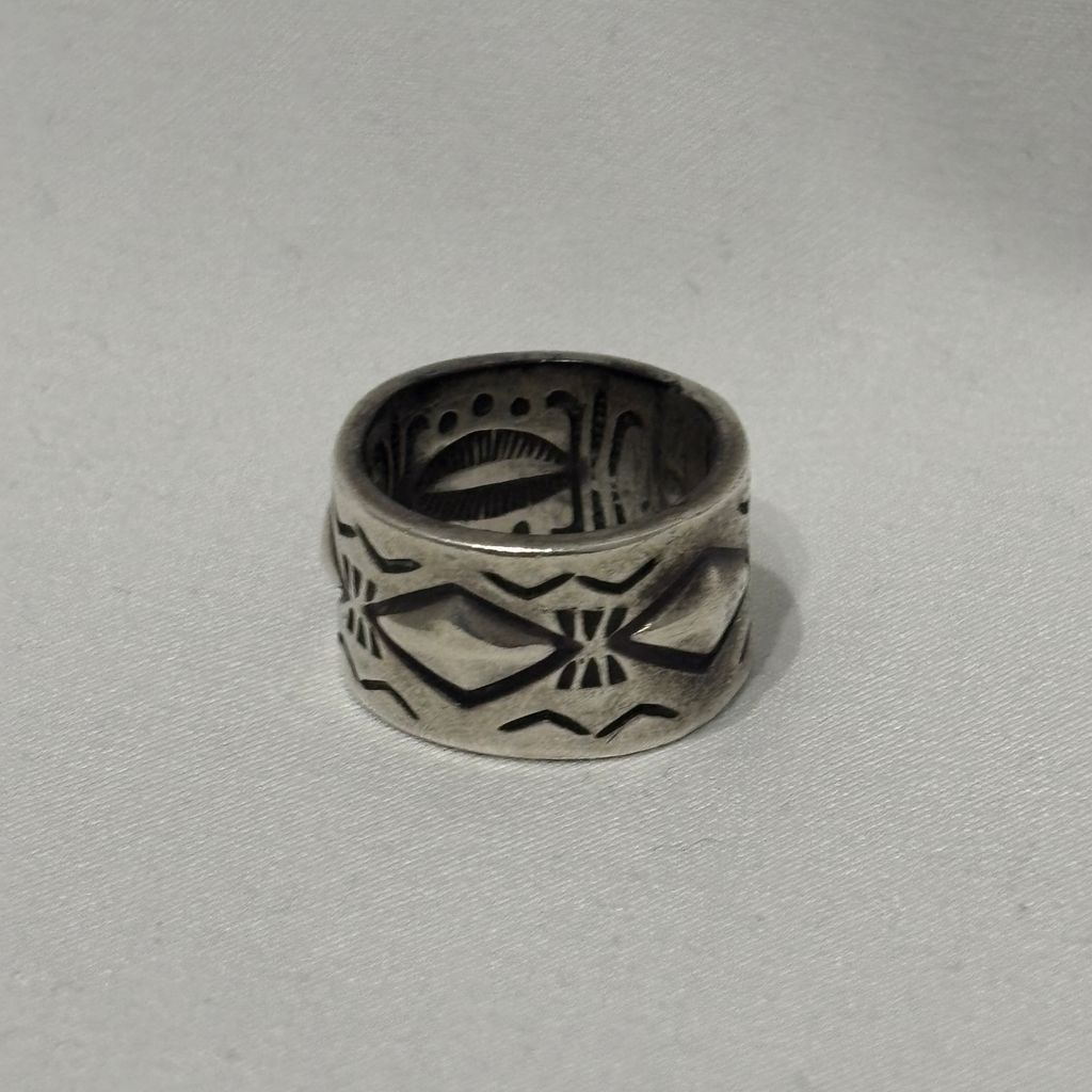 Ray Adakai レイアダカイ Stamp Ring シルバーリング シルバー size:約16号【中目黒B09】