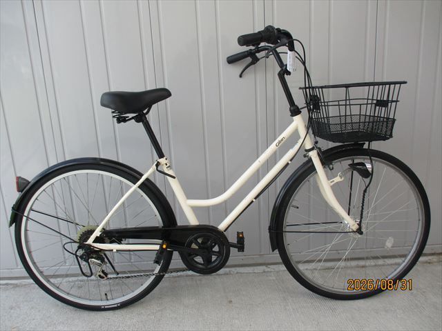 F441★整備済み★完成車発送★中古自転車【アサヒ　26インチ　ママチャリ　アイボリー】