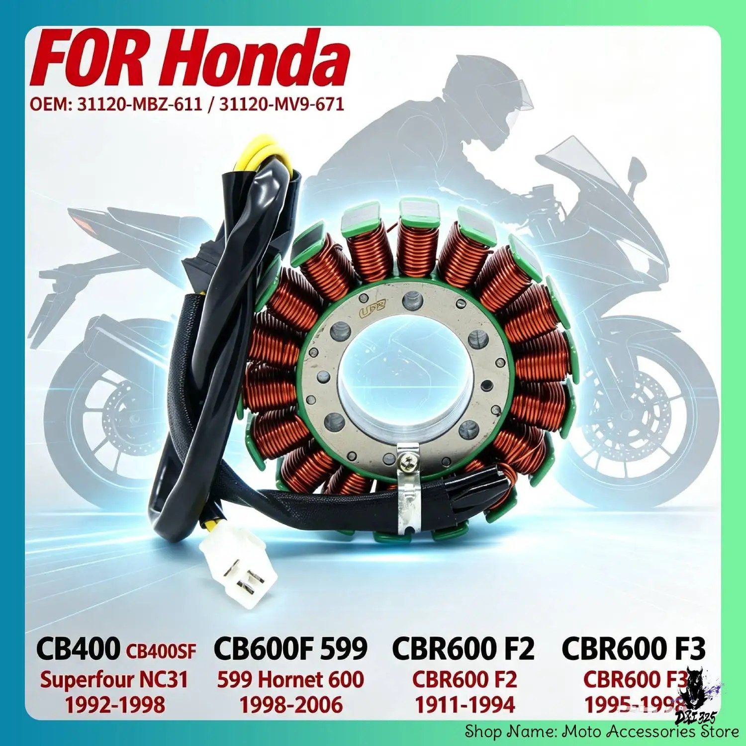 ホンダ CB400SF NC31/CB600F/CBR600 F2/F3 用 マグネトステーター 31120-MBZ-611 31120-MV