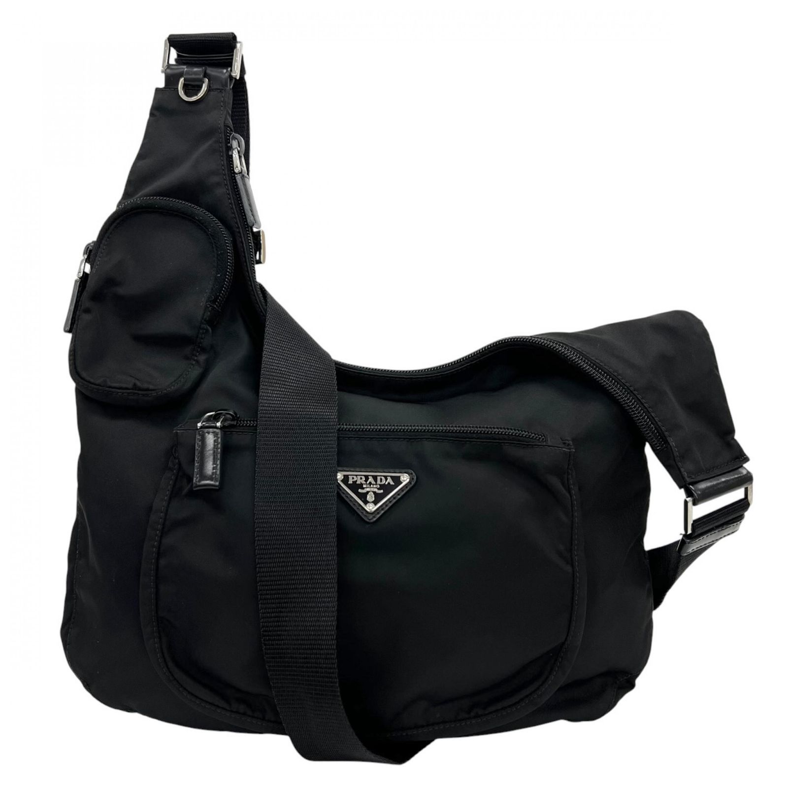 【中古】PRADA プラダ ショルダーバッグ Nyron 330g ブラック レディース テスート