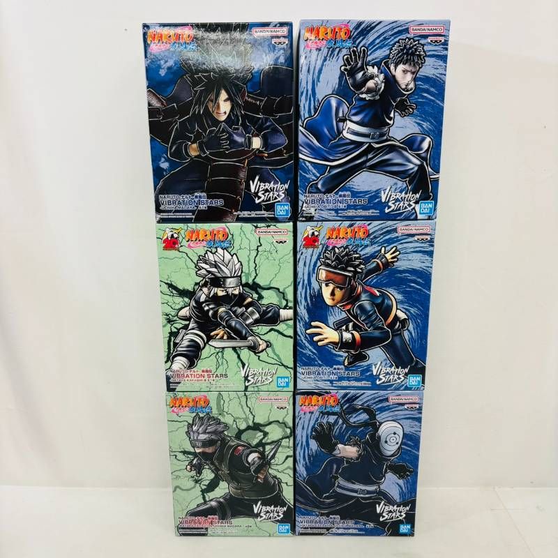 【未開封】 NARUTO ナルト 疾風伝 VIBRATION STARS はたけカカシ うちはオビト うちはマダラ Ⅱ Ⅲ フィギュア 6体 まとめ セット / BANDAI バンダイ