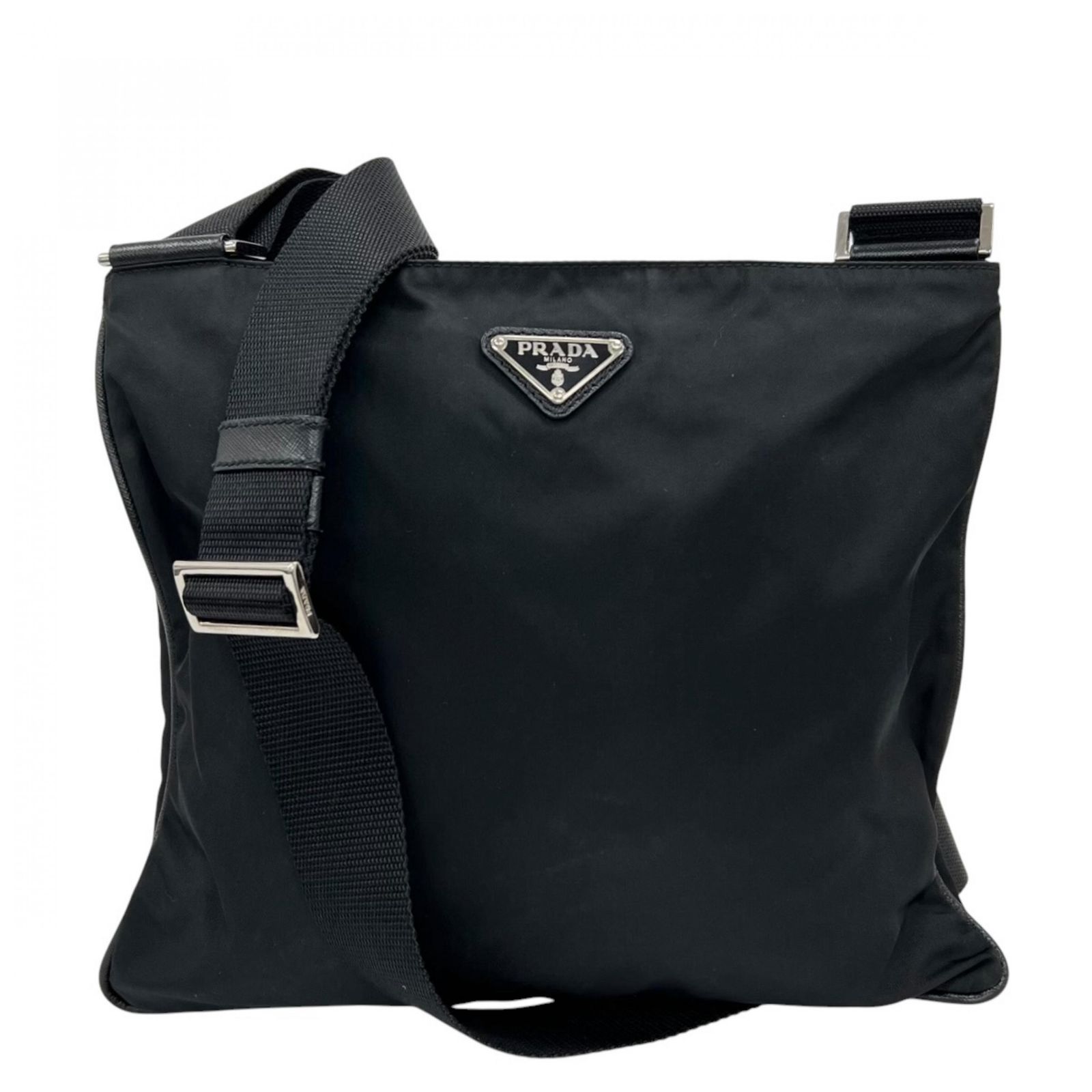 【中古】PRADA プラダ ショルダーバッグ ショルダーバッグ Nyron 280g ブラック レディース トライアングルロゴ