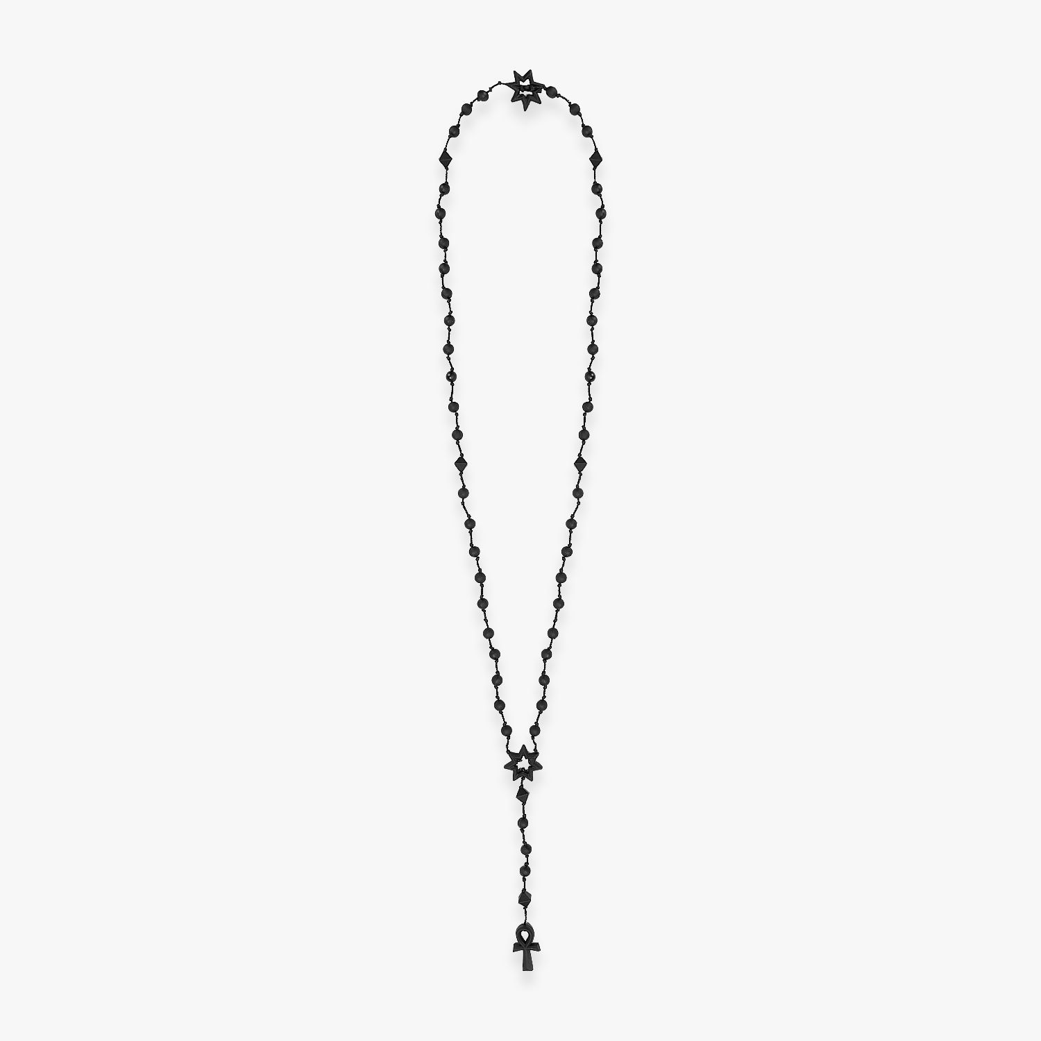 FAKE AS FLOWERS FAF | AKHARA NECKLACE (BLACK) 十字架 クロス