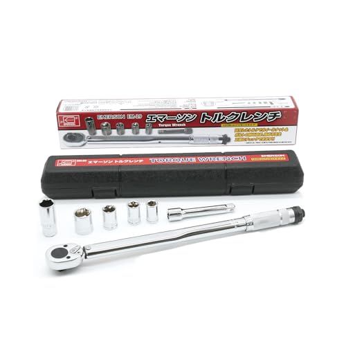 H★エマーソン(Emerson) トルクレンチ トルク対応レンジ 40～200N・m トルク精度 ±4% 12.7mm (1/2インチ) 103N・mプリセットタイプ 14/17/19/24mm+21mm薄口ロングソケット、エクステンションバ 164a9f46 6,372円