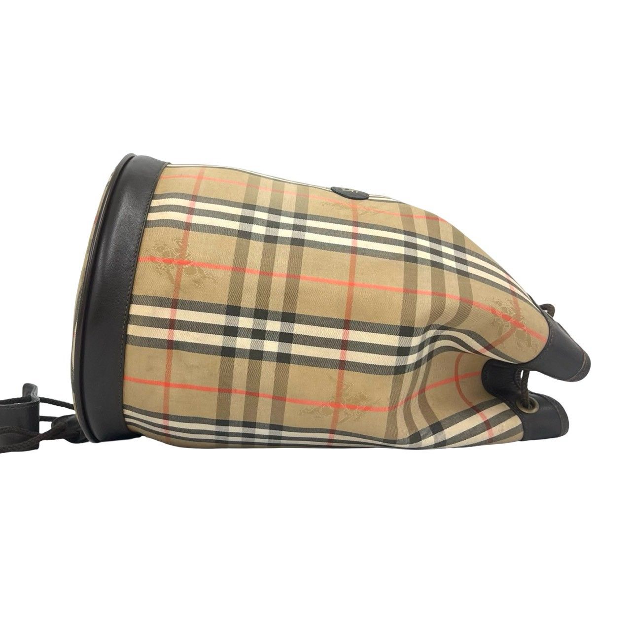 ヴィンテージ バーバリー 巾着ショルダーバック　 シャドーホース ブラウン 極 美品 Burberrys バーバリーズ ヴィンテージ ノバチェック シャドー