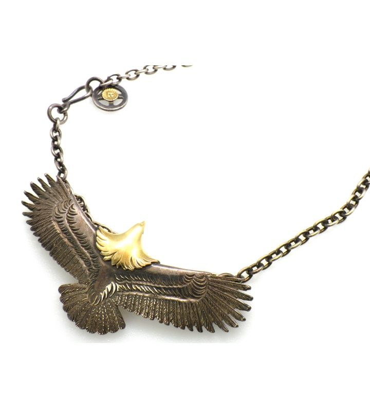 ウィングロック WING ROCK 【 Eagle Pendant 】 両目ルビー 金頭 メディスンホイール 金メタル フック イーグル ネックレス 52959